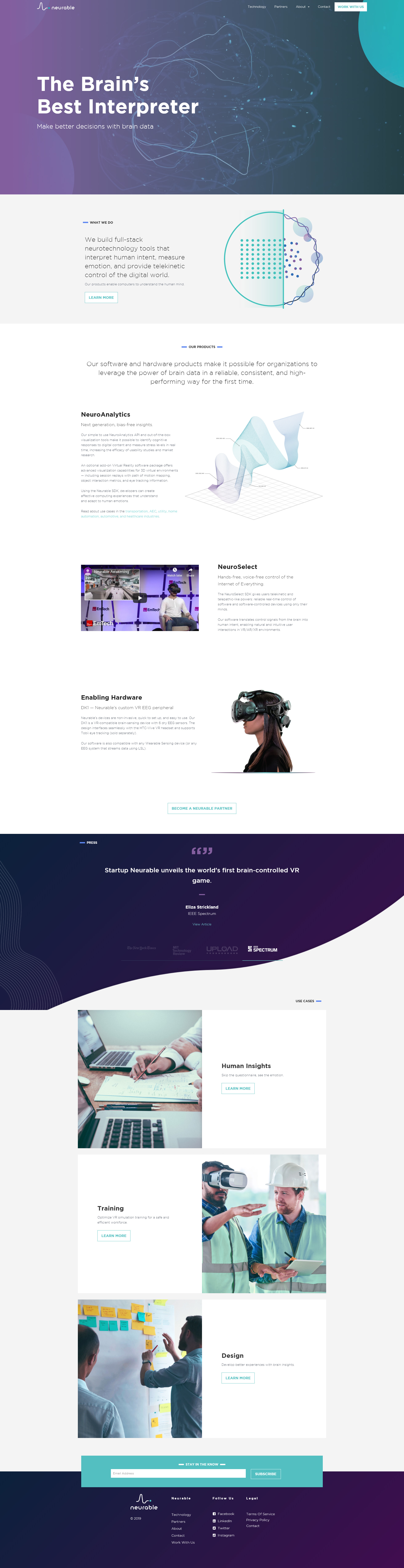 Neurable Enterprise Website Development and Design Project