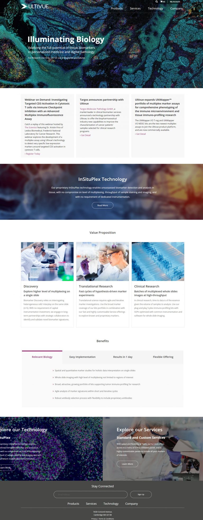 Biotech Web Design Agency Ultivue Biotech WDB Agency