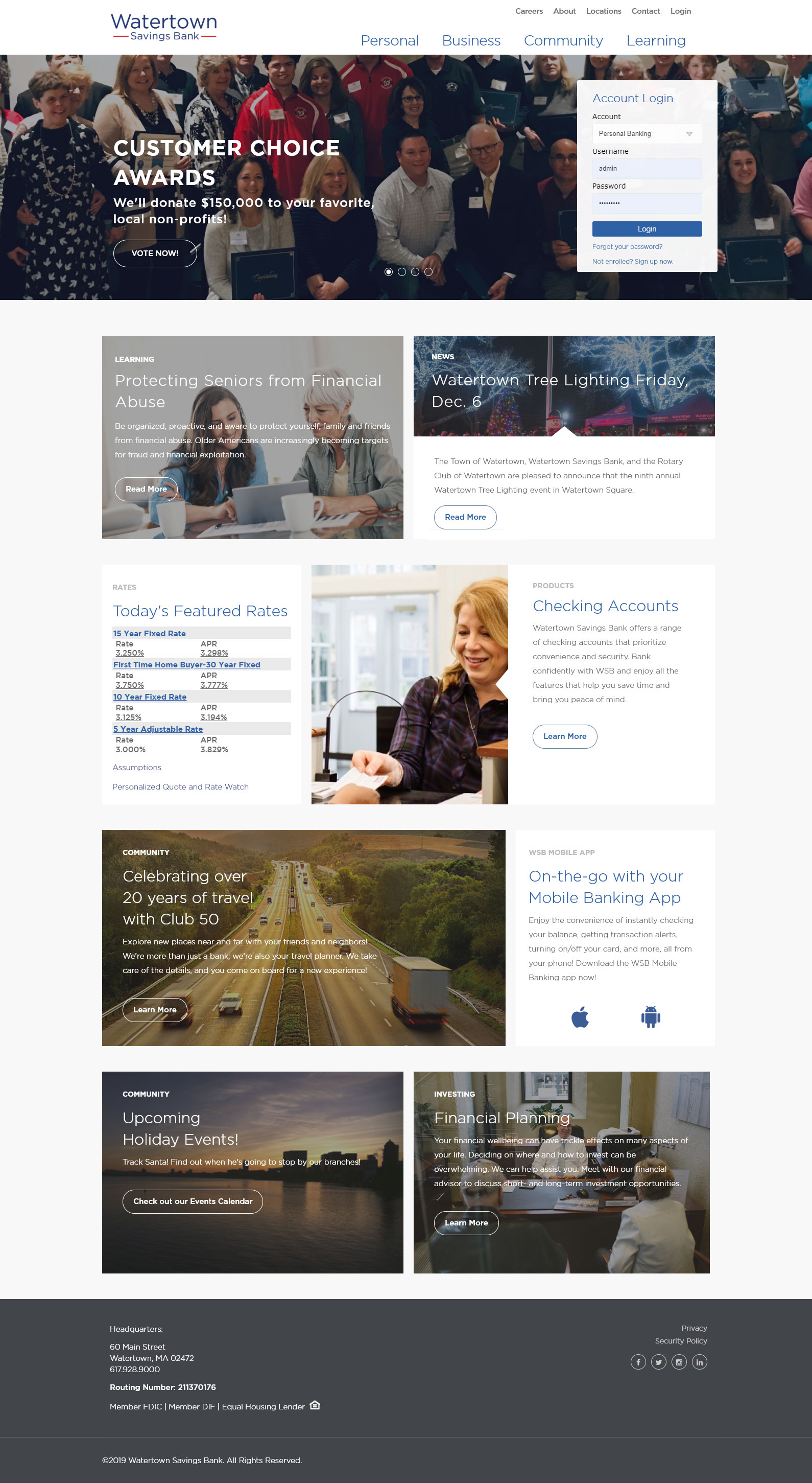 Watertown Savings Bank Enterprise Website Development and Design Project